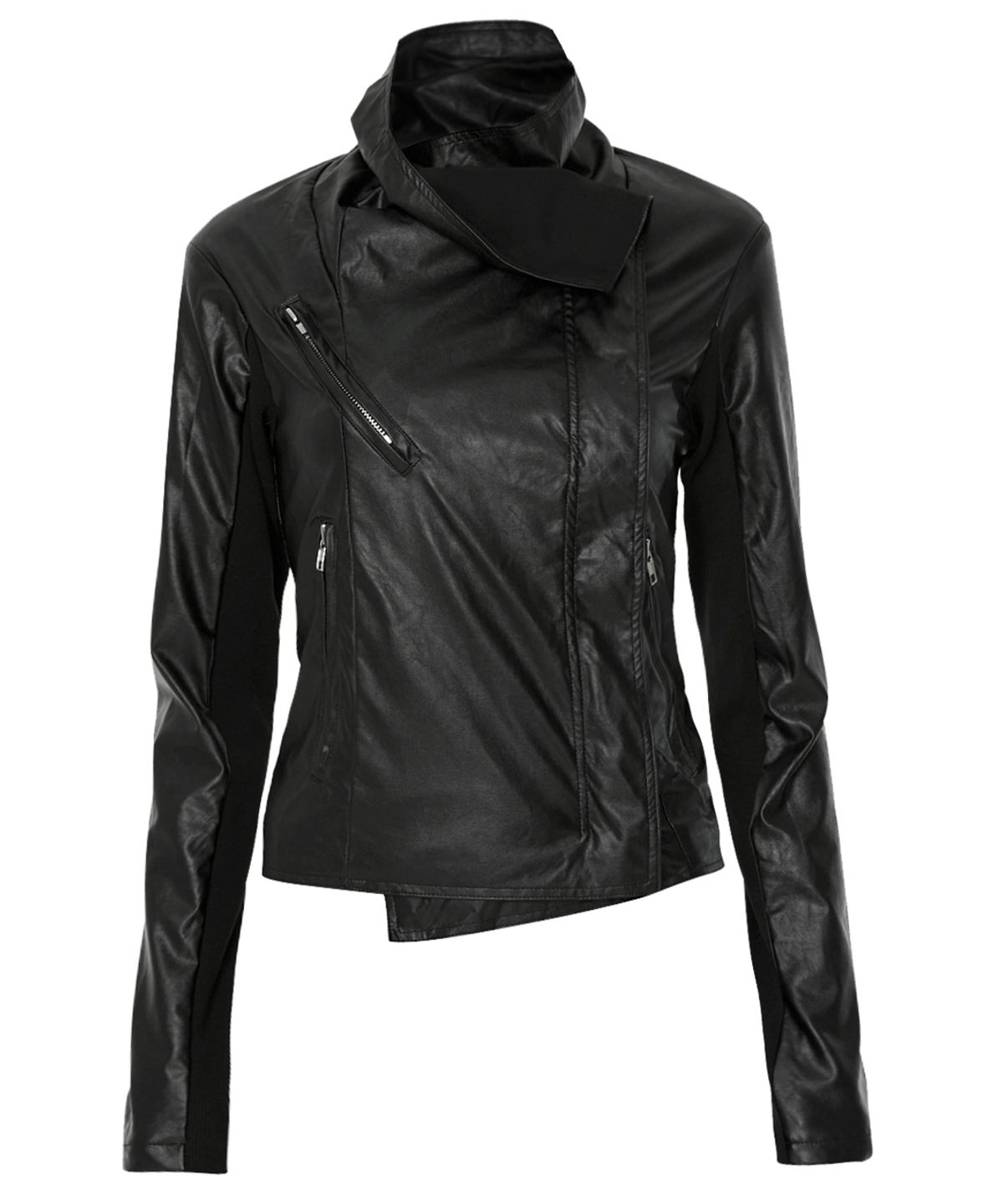 플레어업(FLAREUP) Asymmetrical Biker Leather Jacket (FL-047_Leather)