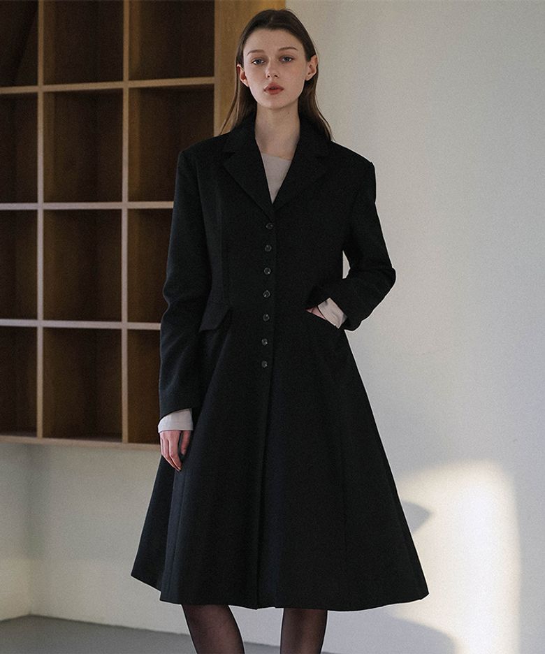 Hourglass Long Coat [Black]