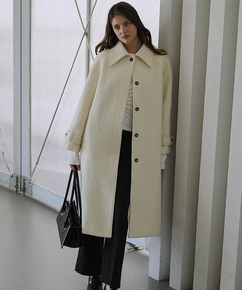 Mold Balmacaan Wool Coat [Ivory]