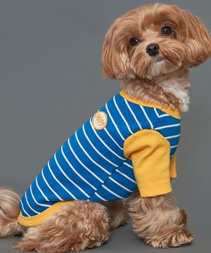 강아지 단가라 나그랑 티셔츠 S-5XL 블루