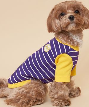 강아지 단가라 나그랑 티셔츠 S-5XL 퍼플