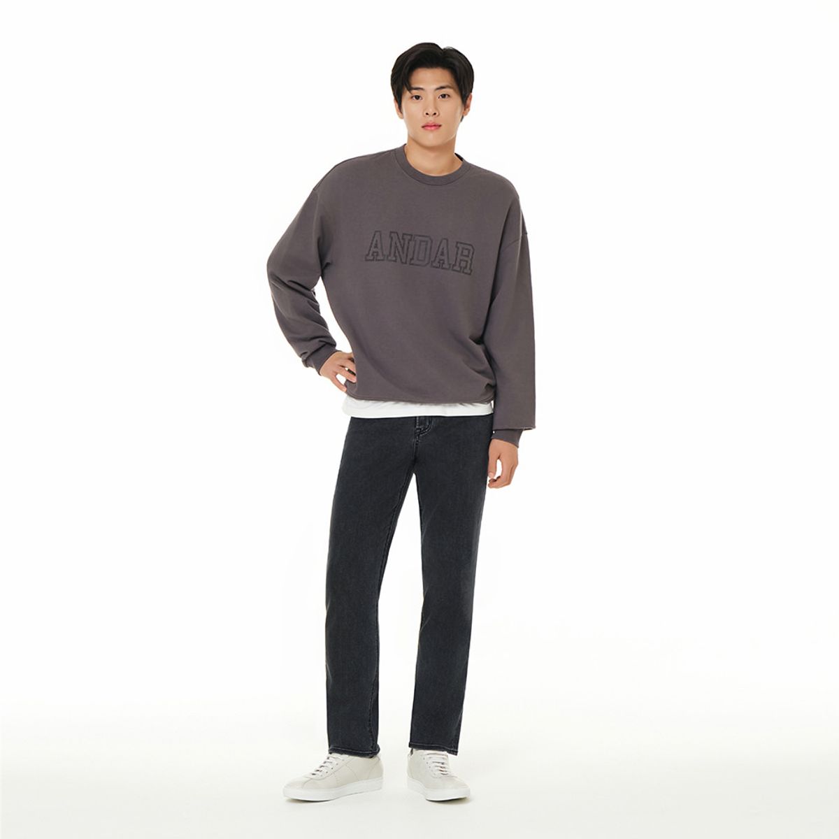 안다르(ANDAR) 에어데님 맨즈 슬림 테이퍼드핏 그레이진