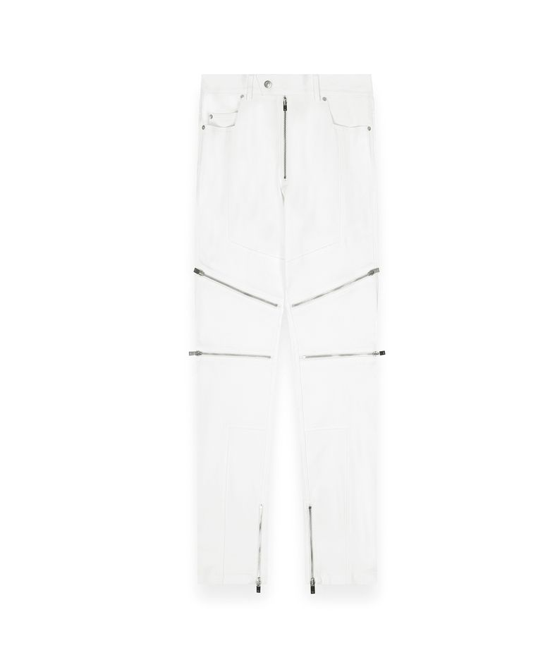 R-0039 / ZIP BIKER PANTS - 2.0(WHITE)