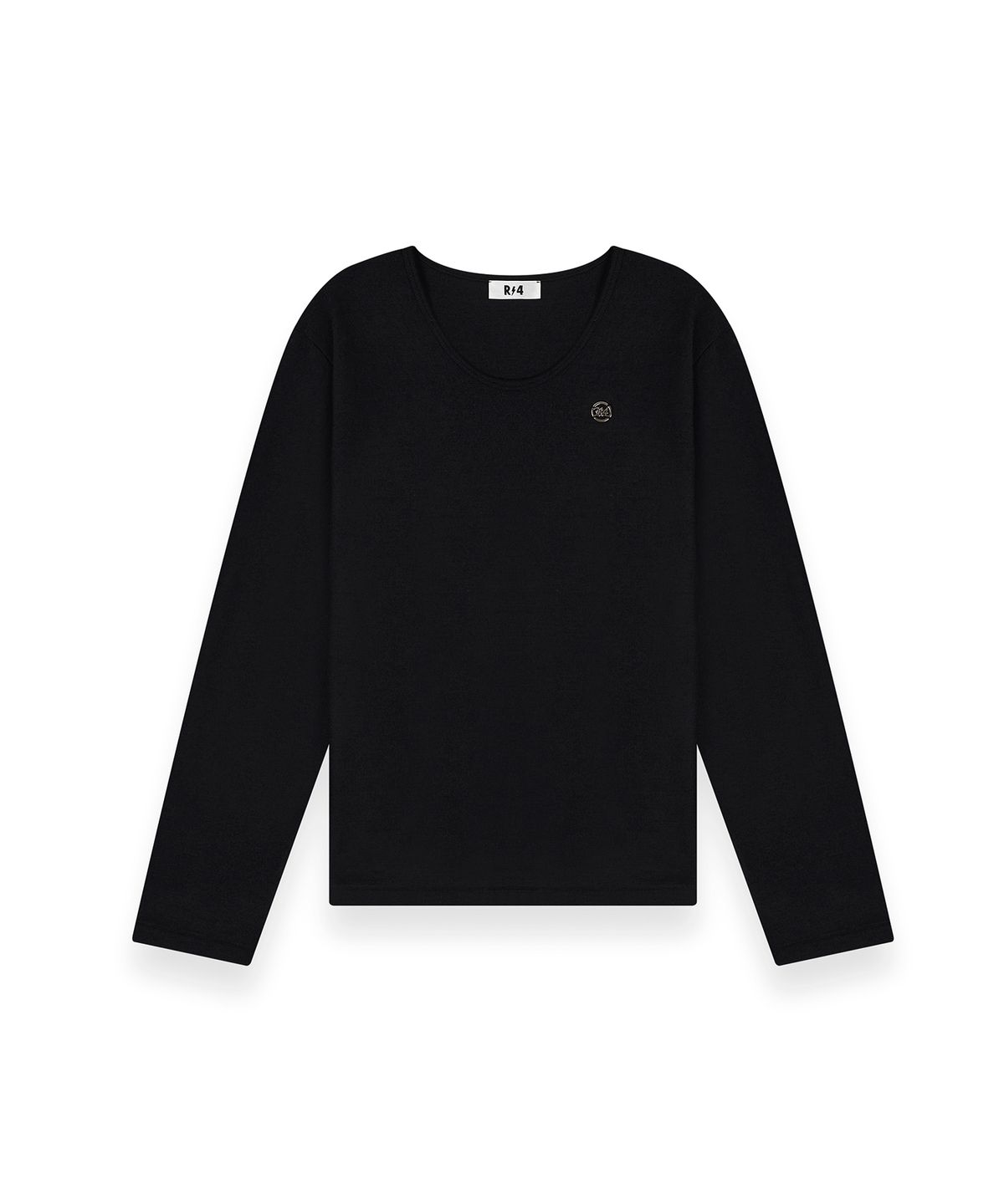 알포(R-4) R-0037 / SEXY FIT U-NECK LONG SLEVEE(BLACK)