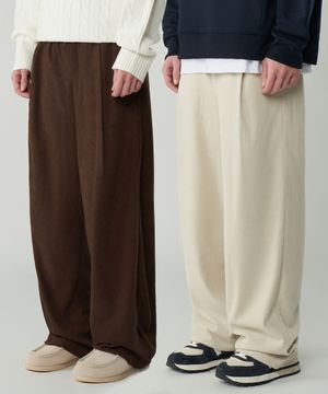 원턱 와이드 코듀로이 밴딩 팬츠 3Color