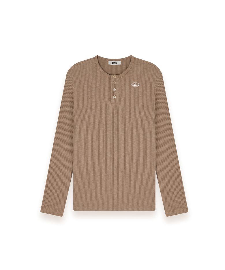R-0036 / R4-SIGNATURE HENLEY NECK LONGSLEEVE(BEIGE)