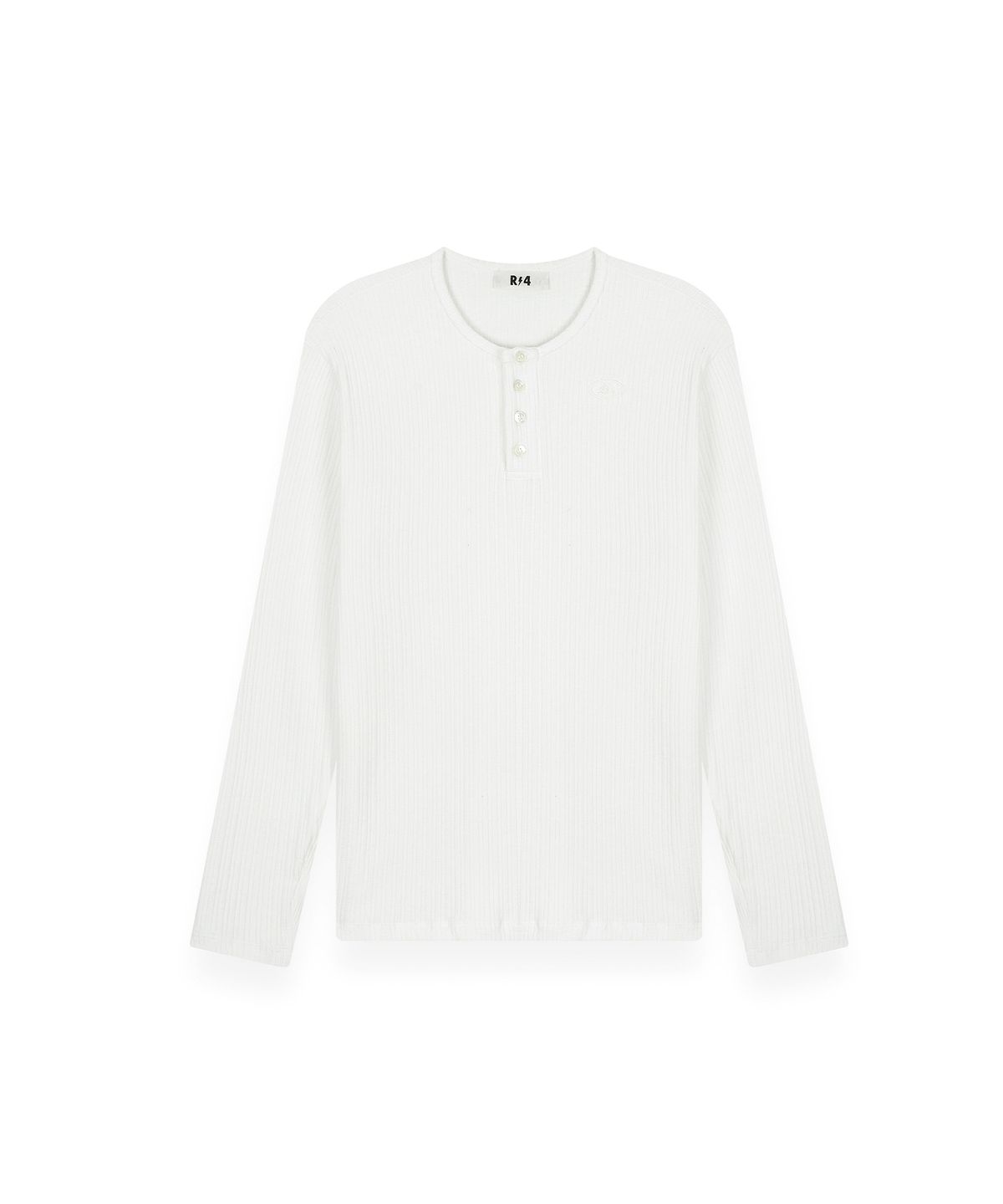 알포(R-4) R-0036 / R4-SIGNATURE HENLEY NECK LONGSLEEVE(WHITE)