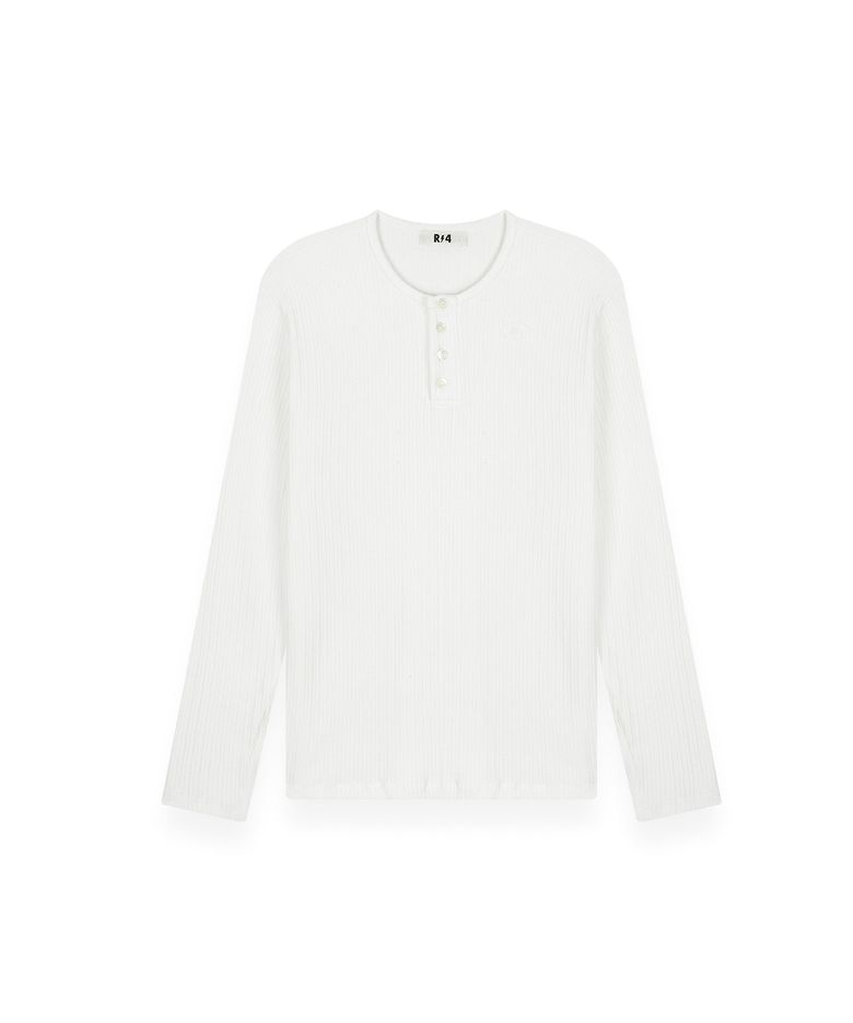 R-0036 / R4-SIGNATURE HENLEY NECK LONGSLEEVE(WHITE)