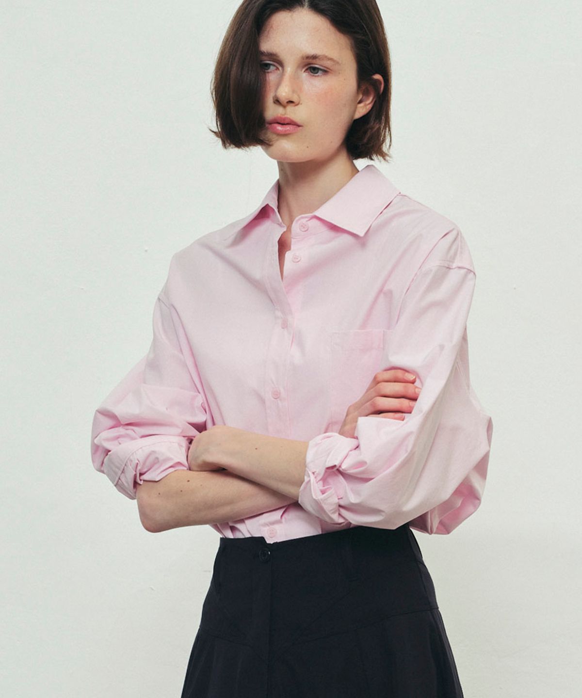 쏘이르(SO IR) (2COLOR)LOOSE FIT COTTON SHIRT