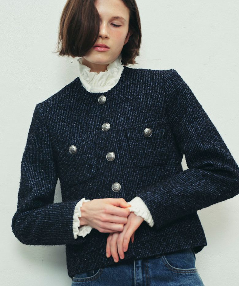 (2COLOR)POCKET TWEED JACKET