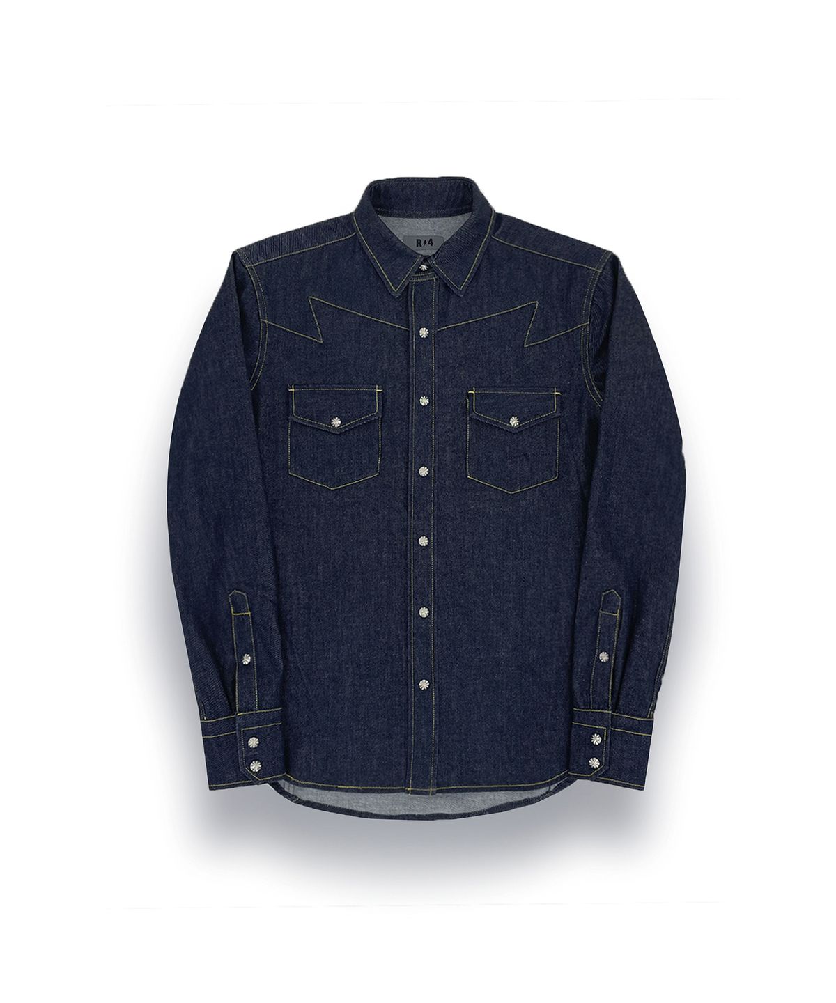 알포(R-4) R-0009 / STORM SYMBOL - WASHED WESTERN SHIRTS(DENIM)