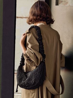 Daily Shirring Bag XM_Crinkled Black