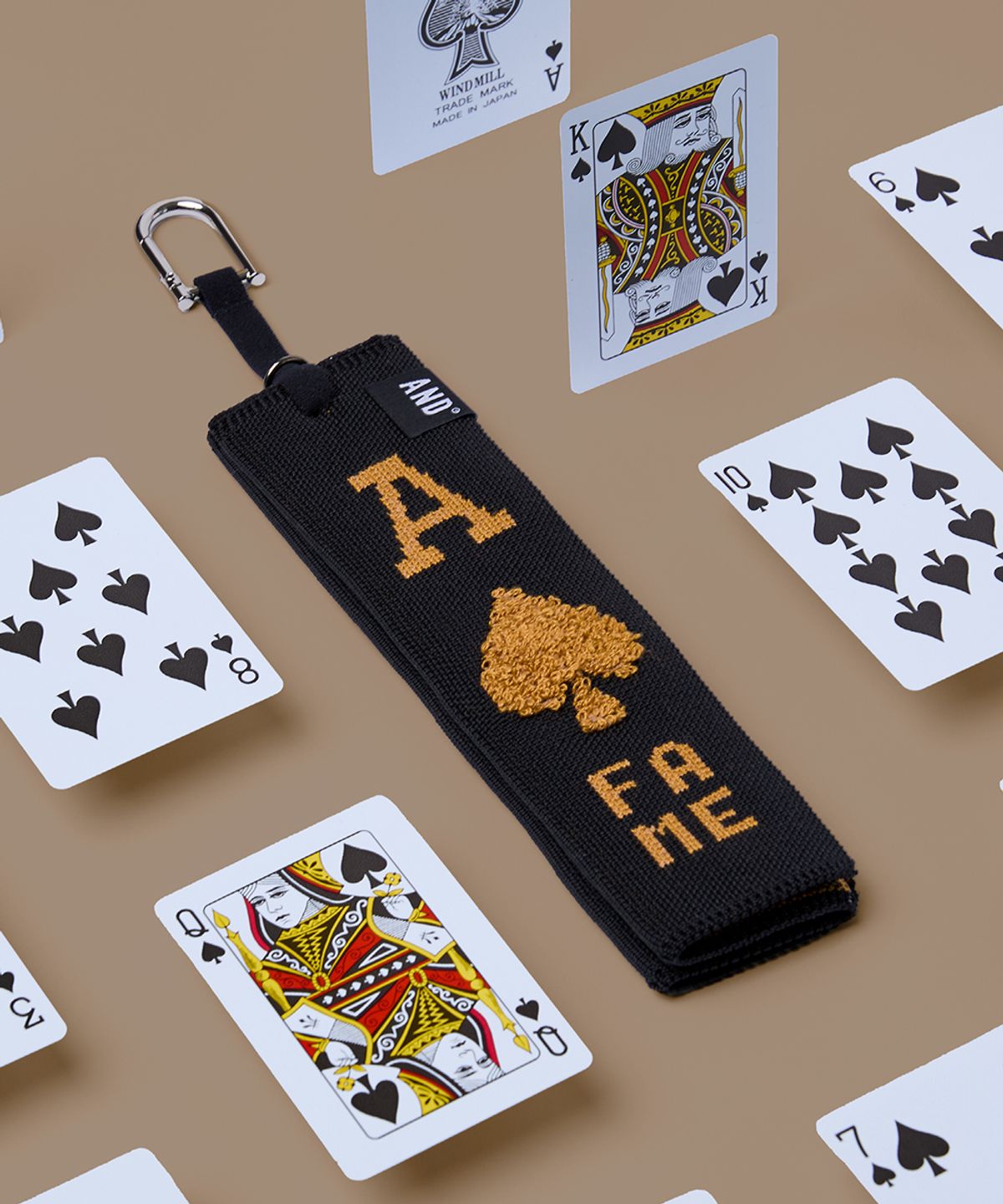 앤드 골프(AND GOLF) Pleats Ball Towel Terry Spade Gold