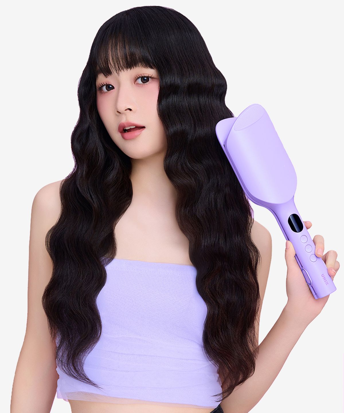 유닉스(UNIX) 내추럴 프리볼트 34mm 물결 웨이브 고데기 UCI-A3434