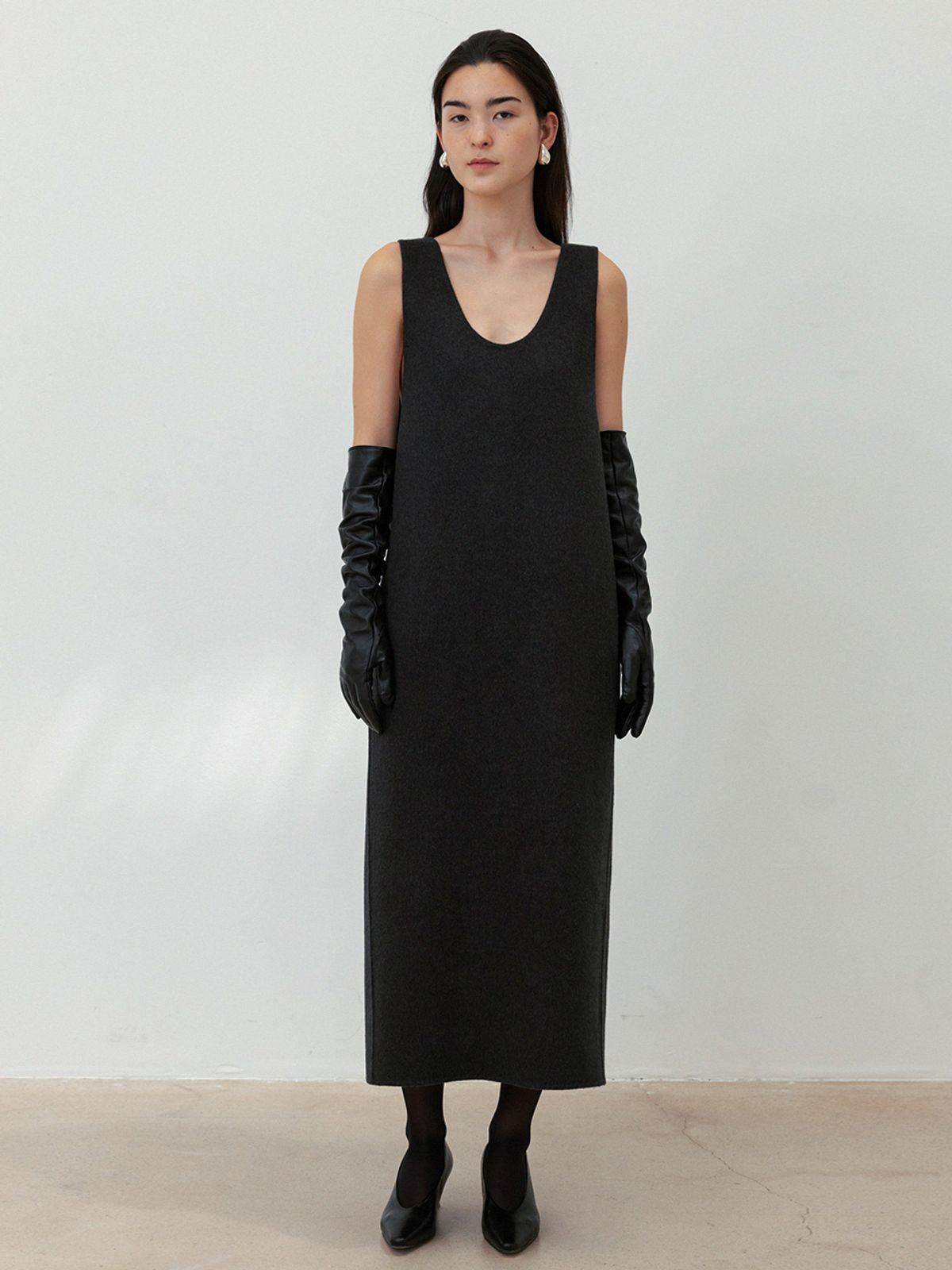 레이스(RRACE) Long Handmade Dress_Charcoal