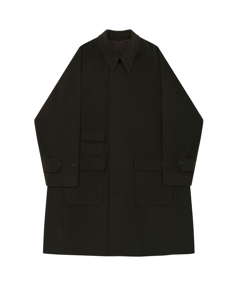 Wool comfort Raglan Coat (Dark Olive)