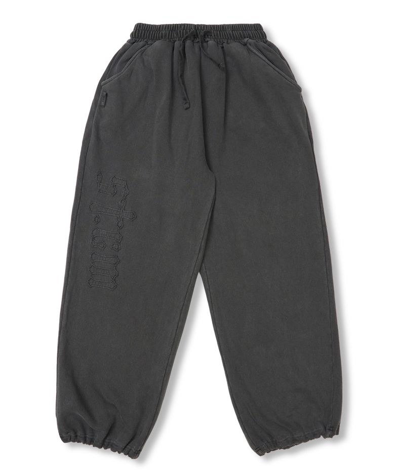 Applique STGM Pigment Washed Wide Jogger Pants Charcoal