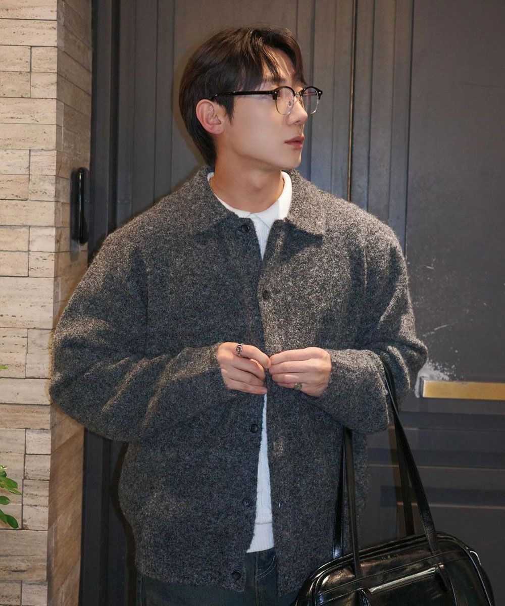 【MAISON MINED】24FW★ STANDARD COLLAR KNIT CARDIGAN MUSINSA | MAISON MINED STANDARD COLLAR KNIT CARDIGAN CHARCOAL