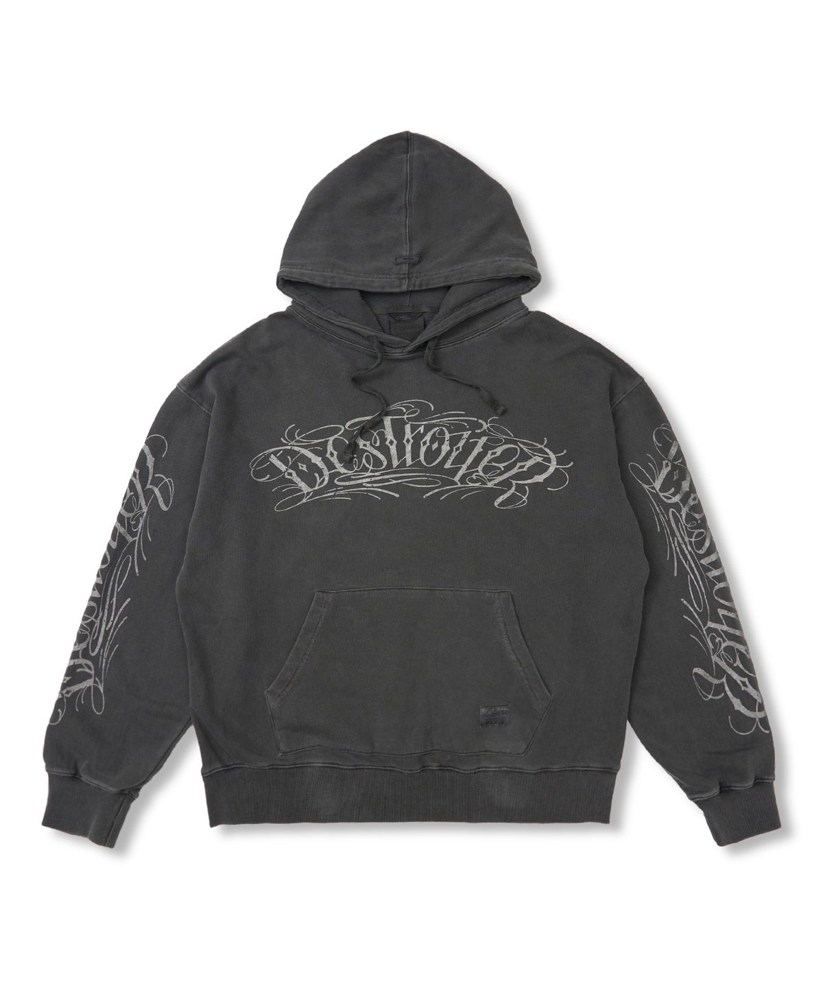 스티그마(STIGMA) Destroyer Pigment Washed Oversized Hoodie Charcoal