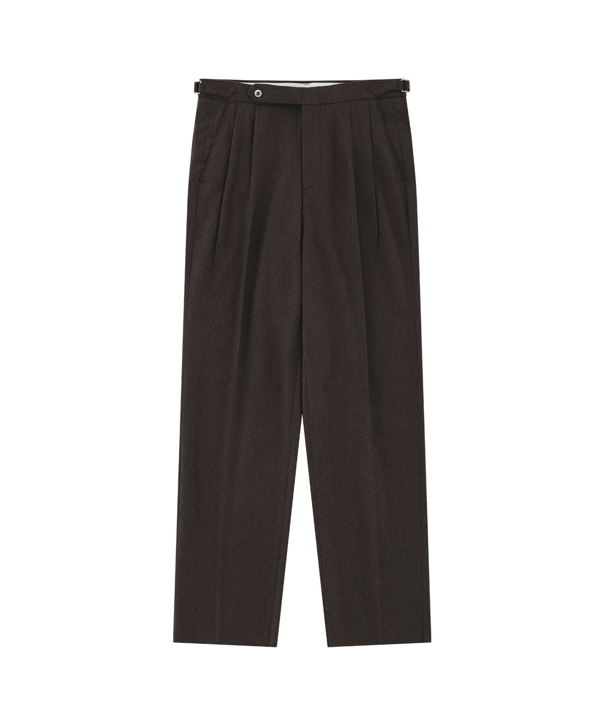 벨리프(BELLIEF) Wool Flannel adjust relaxed pants (Brown)