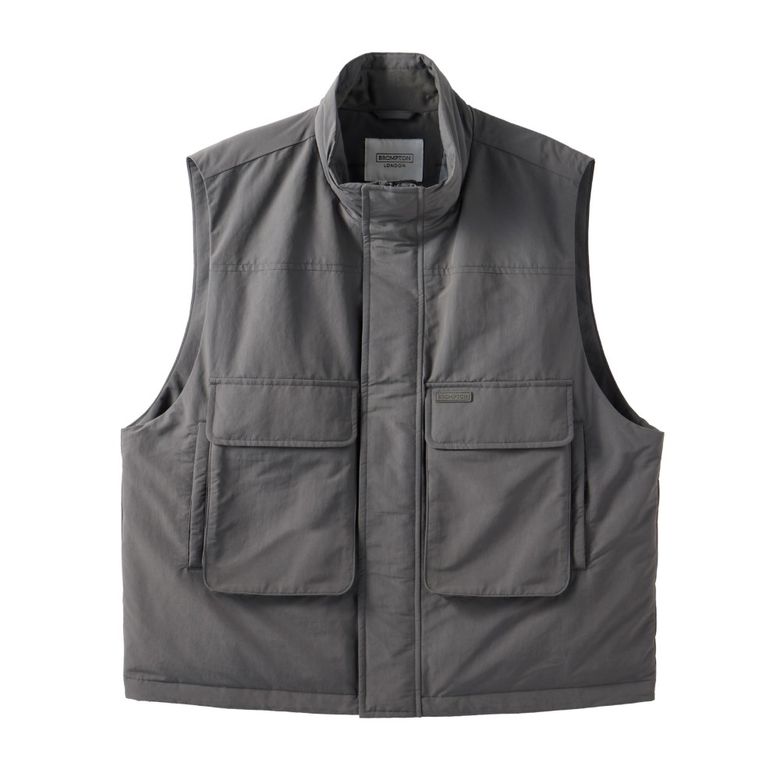 BRITISH CAMPER POCKET DOWNVEST - GREY (P244UDV410)