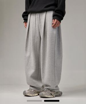 (기모) 투턱 와이드 롱 스웨트 팬츠 2color