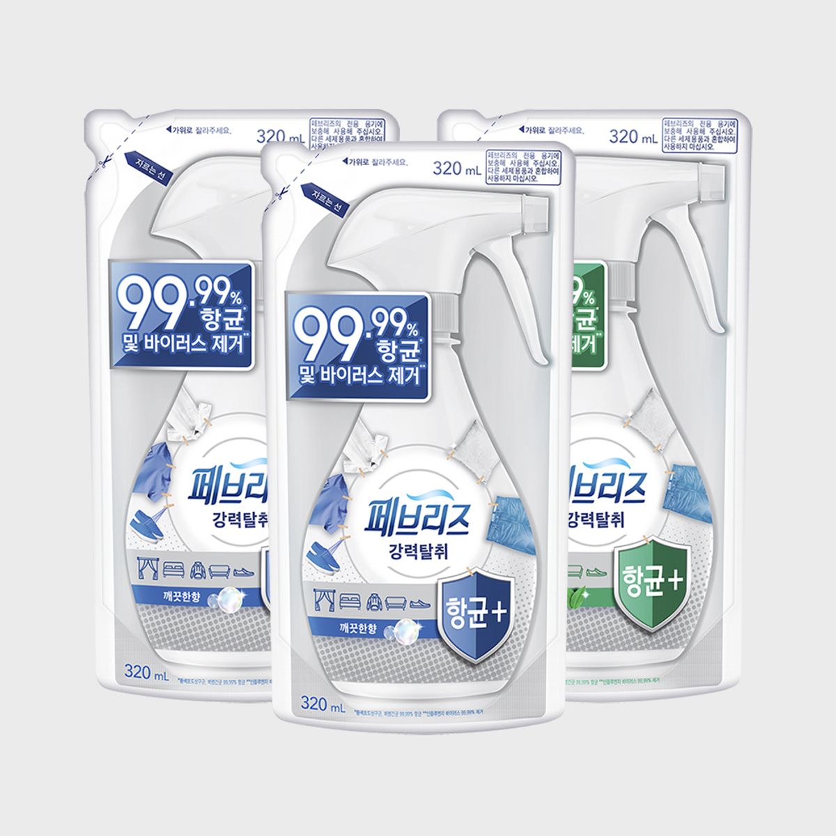 페브리즈(FEBREZE) 섬유탈취제 항균플러스 320ml 3개