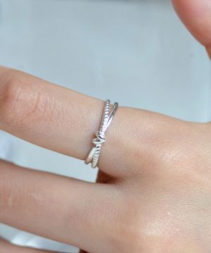 925실버 하트 꼬임 순은 반지 밀레나 / Milena