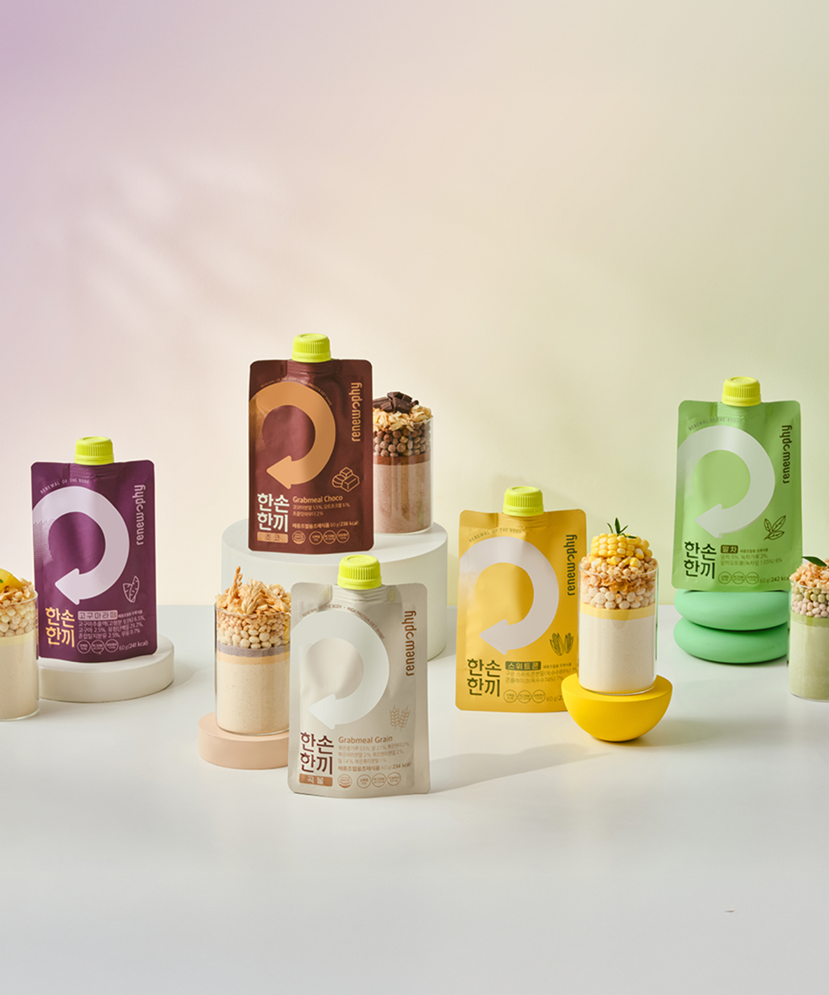 리뉴파이(RENEWPHY) 한손한끼 식사대용 단백질 쉐이크 60g (7개입)x4