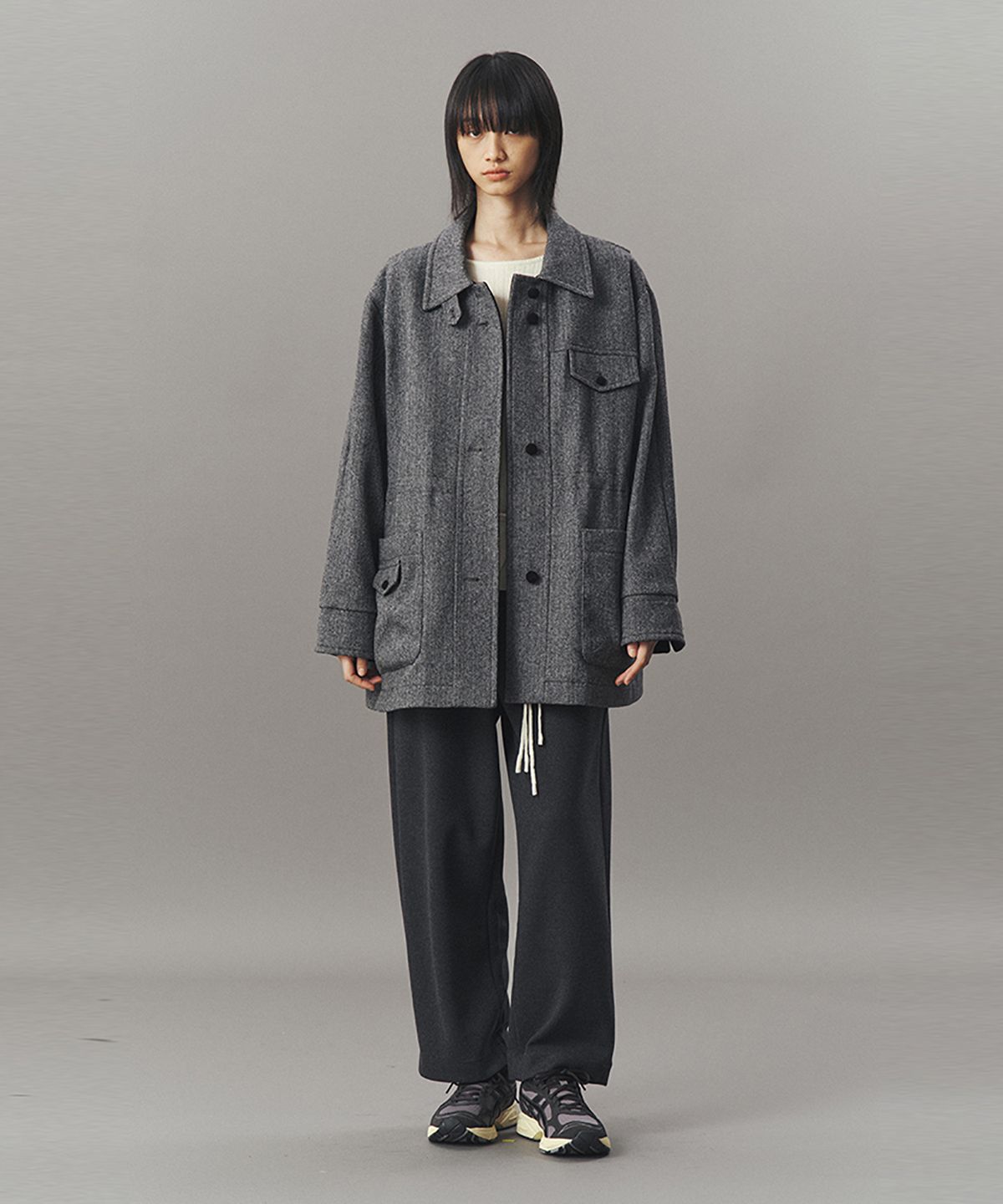 아위(AHWE) WOOL FIELD JACKET_GRAY