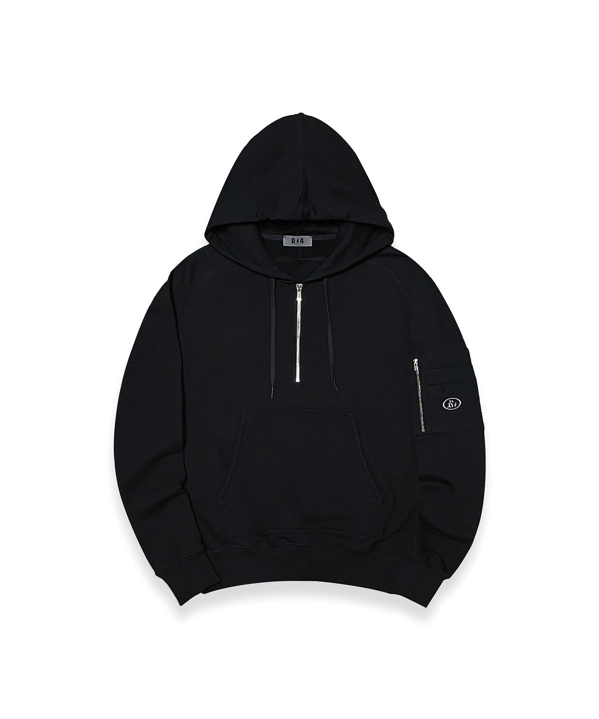 알포(R-4) R-0020 COMBAT HALF ZIP-HOODIE(BLACK)