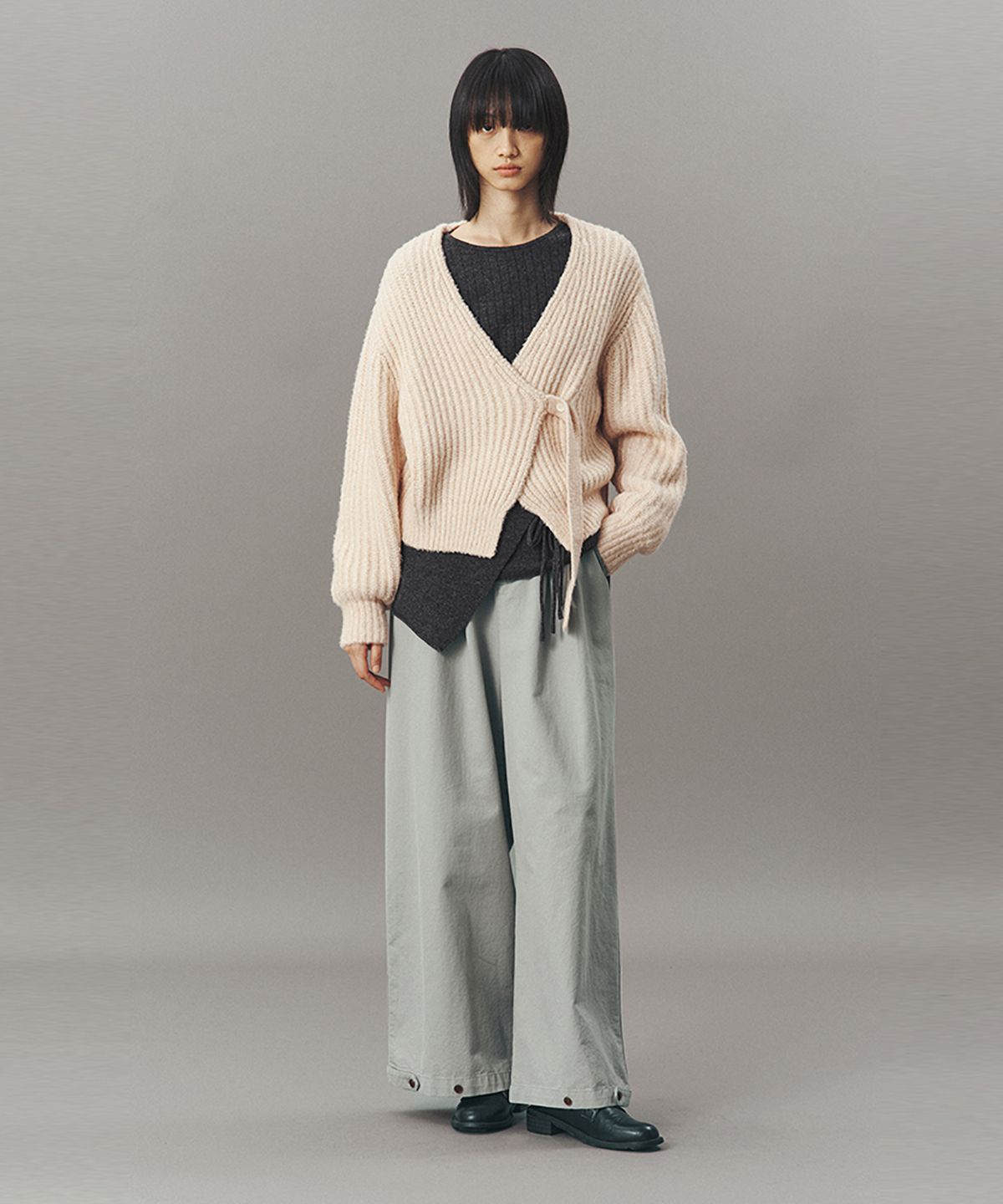 아위(AHWE) RIBBED BOLERO_CORAL