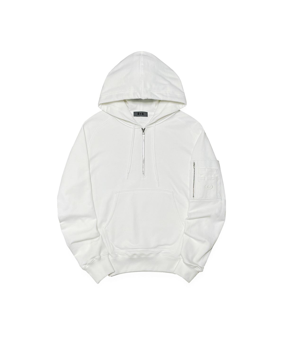 알포(R-4) R-0020 COMBAT HALF ZIP-HOODIE(WHITE)