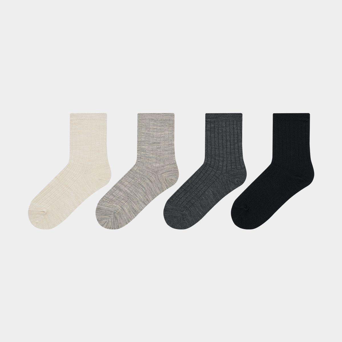 스튜디오 싹스탑(STUDIO SOCKSTOP) [4PACK] 여성 프리미엄 메리노울 립 크루삭스