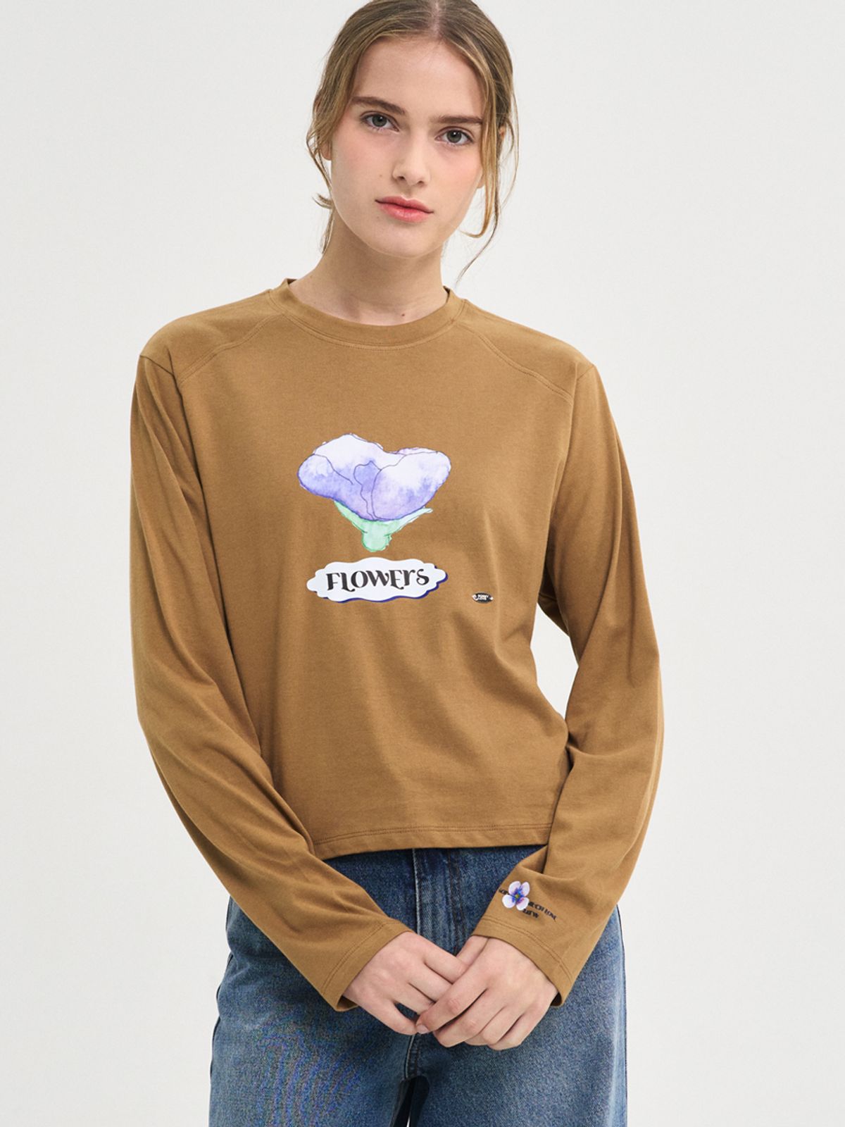 쏘리, 투 머치 러브(SORRY, TOO MUCH LOVE) Solace Flower T-Shirt_Brown