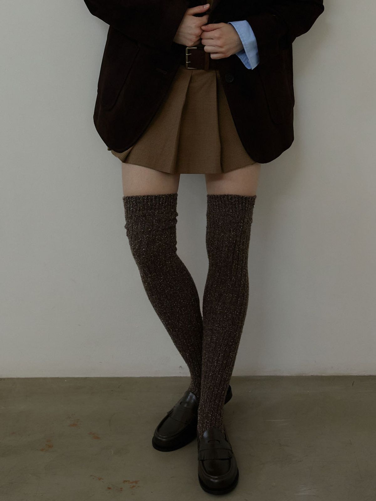 러브미몬스터(LOVE ME MONSTER) Ribbed Wool Over Knee Socks_3COL (L244MSC010)
