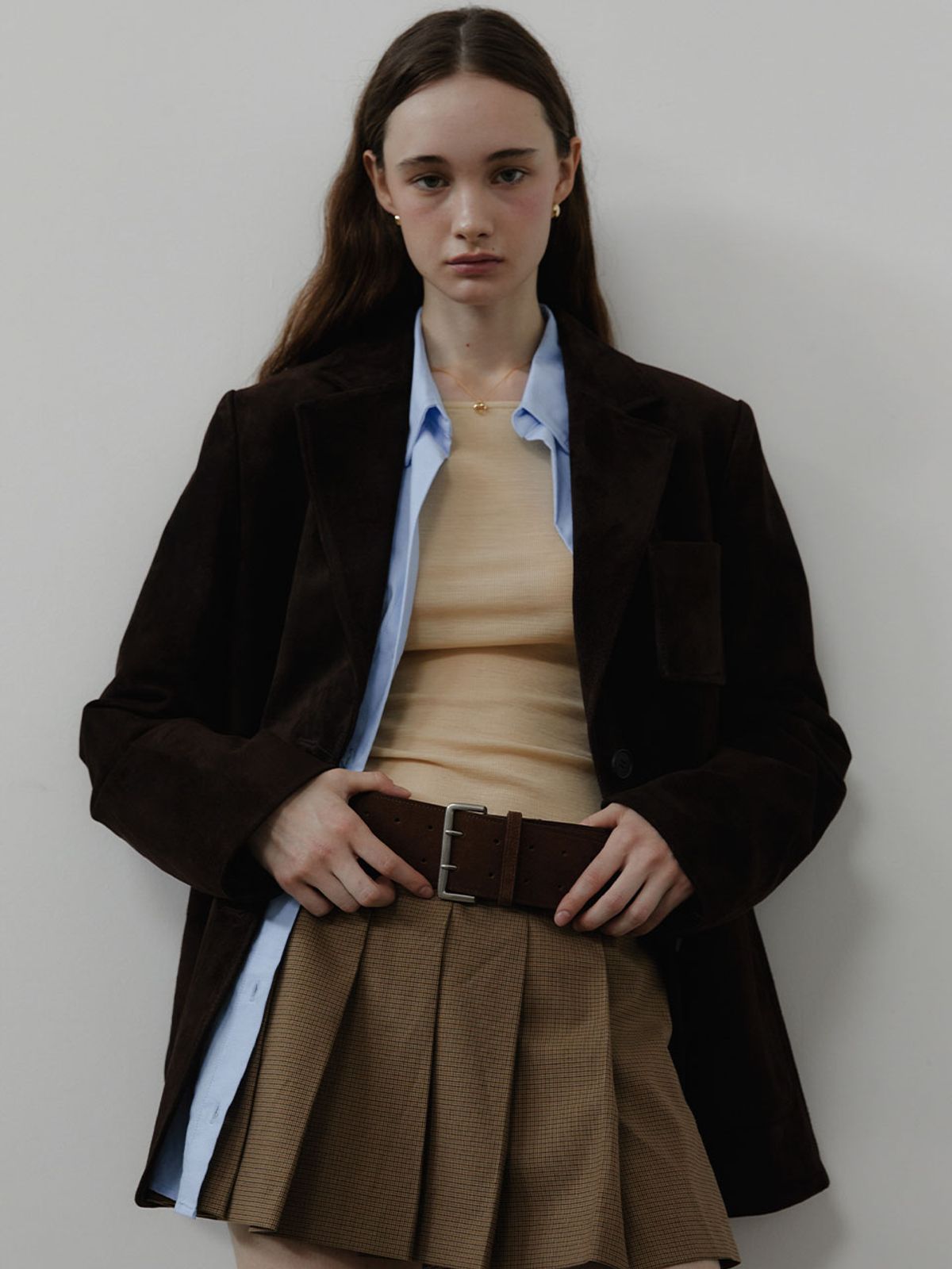러브미몬스터(LOVE ME MONSTER) Two Hole Wide Suede Belt_2COL (L243MBT010)