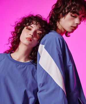 파이핑 컬러블록 웜업 피스테 롱슬리브 버팔로블루 GA4731 BL