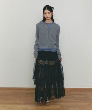 SEE-THROUGH LAYERED SKIRT(BK)