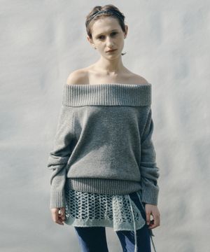 ALPACA OFF-SHOULDER KNIT(GR)