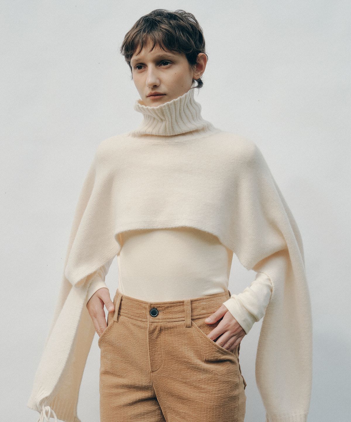 쎄미(SSEMI) TWO WAY CASHMERE KNIT SHAWL(IV)