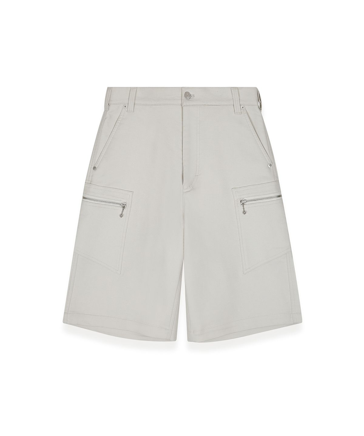 알포(R-4) R-0032 / ZIP CARGO BERMUDA PANTS(LIGHT-CREAM)
