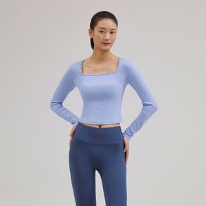 에어터치 스퀘어넥 롱슬리브 크롭티