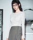 슬림 스티치 크롭 니트 [아이보리]