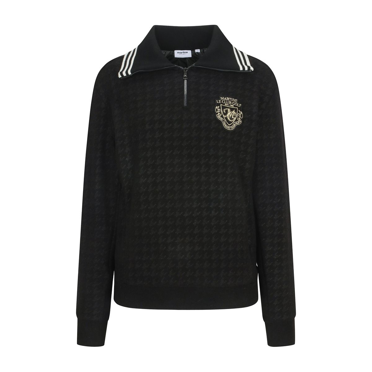 마틴골프(MARTINE GOLF) Fluffy Hound Tooth Check T shirts_BLACK