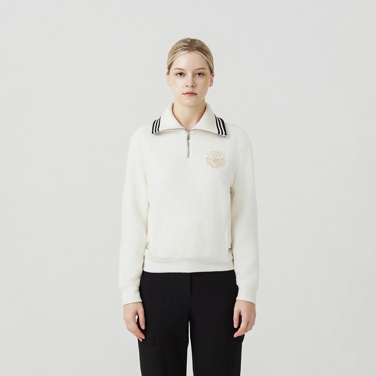 마틴골프(MARTINE GOLF) Fluffy Hound Tooth Check T shirts_OFF-WHITE