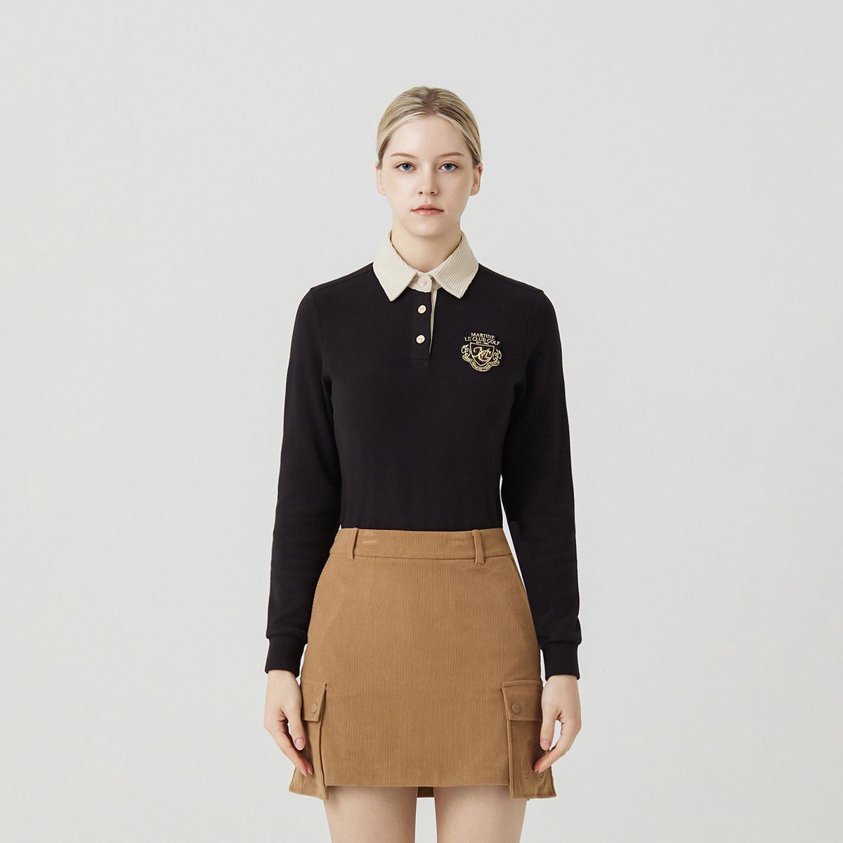 마틴골프(MARTINE GOLF) Gold Stitch Point T shirts_BLACK