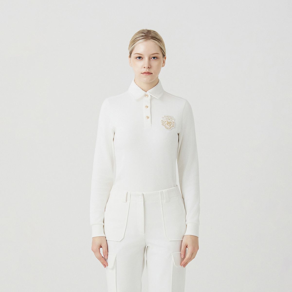 마틴골프(MARTINE GOLF) Gold Stitch Point T shirts_OFF-WHITE