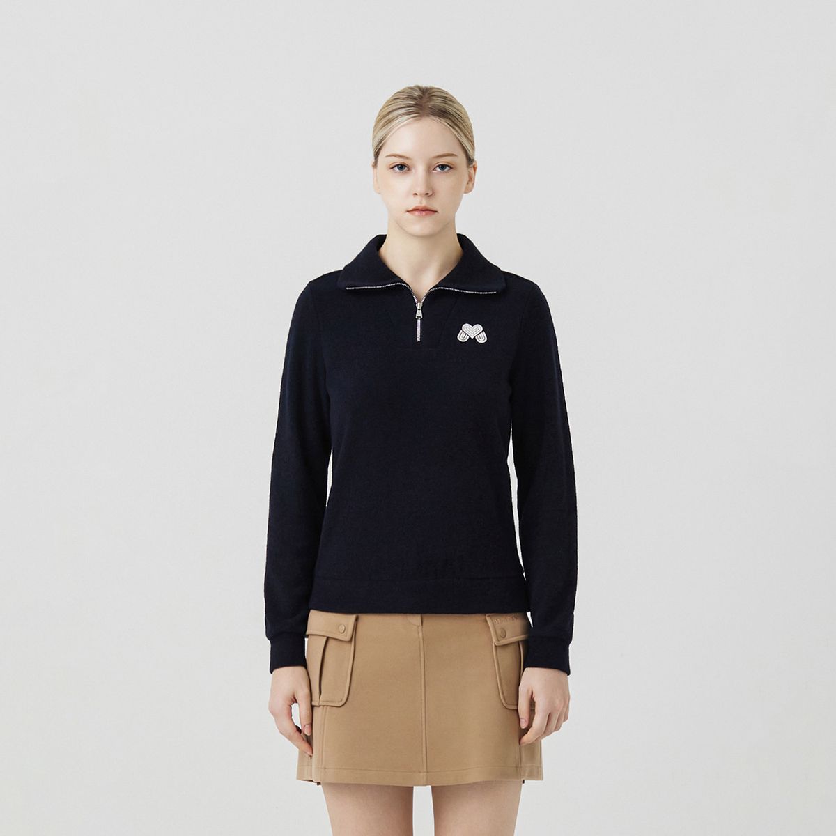 마틴골프(MARTINE GOLF) Fluffy Half Zip up T shirts_NAVY