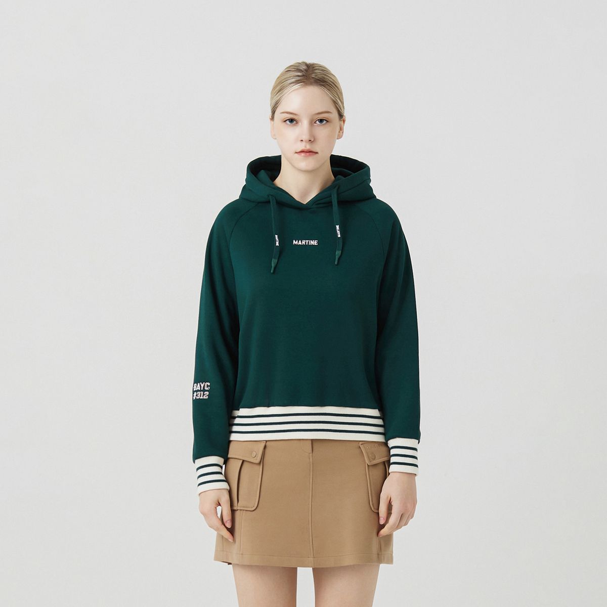 마틴골프(MARTINE GOLF) BAYC Raglan Hoodie T shirts_D/GREEN